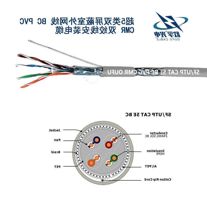 铜陵市SF / UTP CAT 5E BC PVC CMR双绞线安装电缆